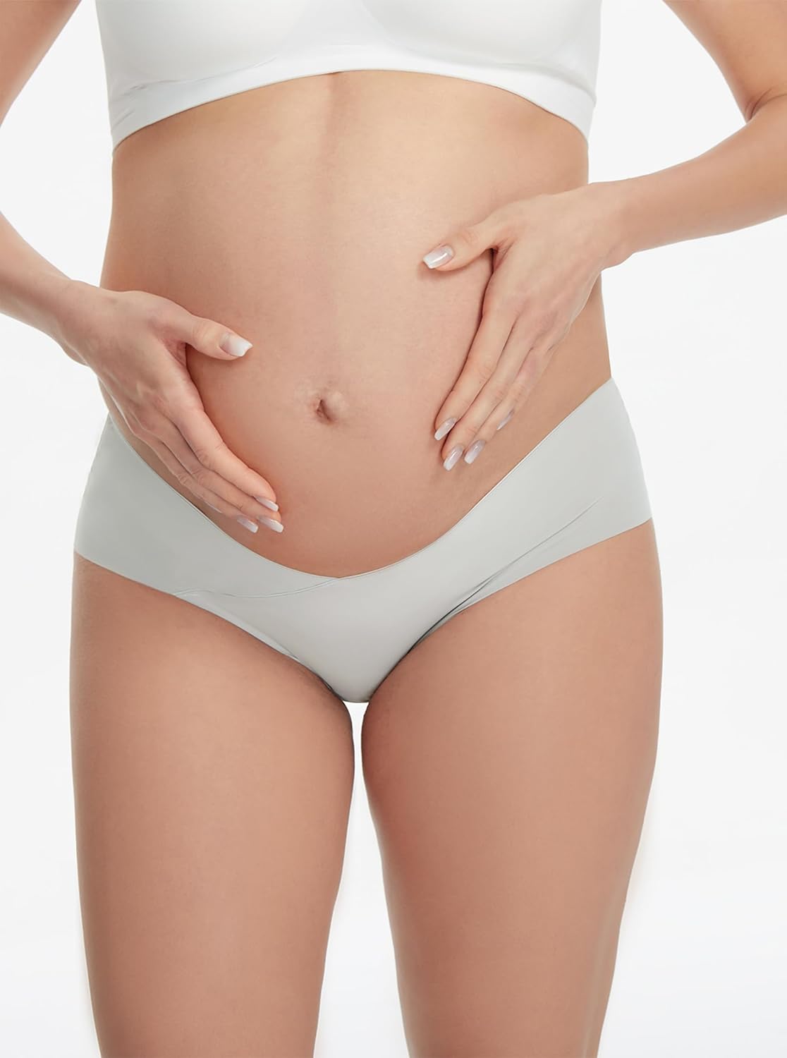 Angelhood Seamless Maternity Underwear for Women, Pregnancy Postpartum Panties No Show Bikini Under Bump Pack of 5, 3 - Image 2
