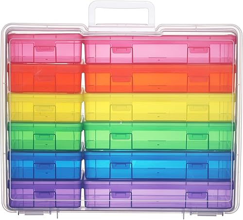 Caja de almacenamiento de plástico para artes y manualidades, cajas de almacenamiento y organizadores con caja de almacenamiento grande y pequeño