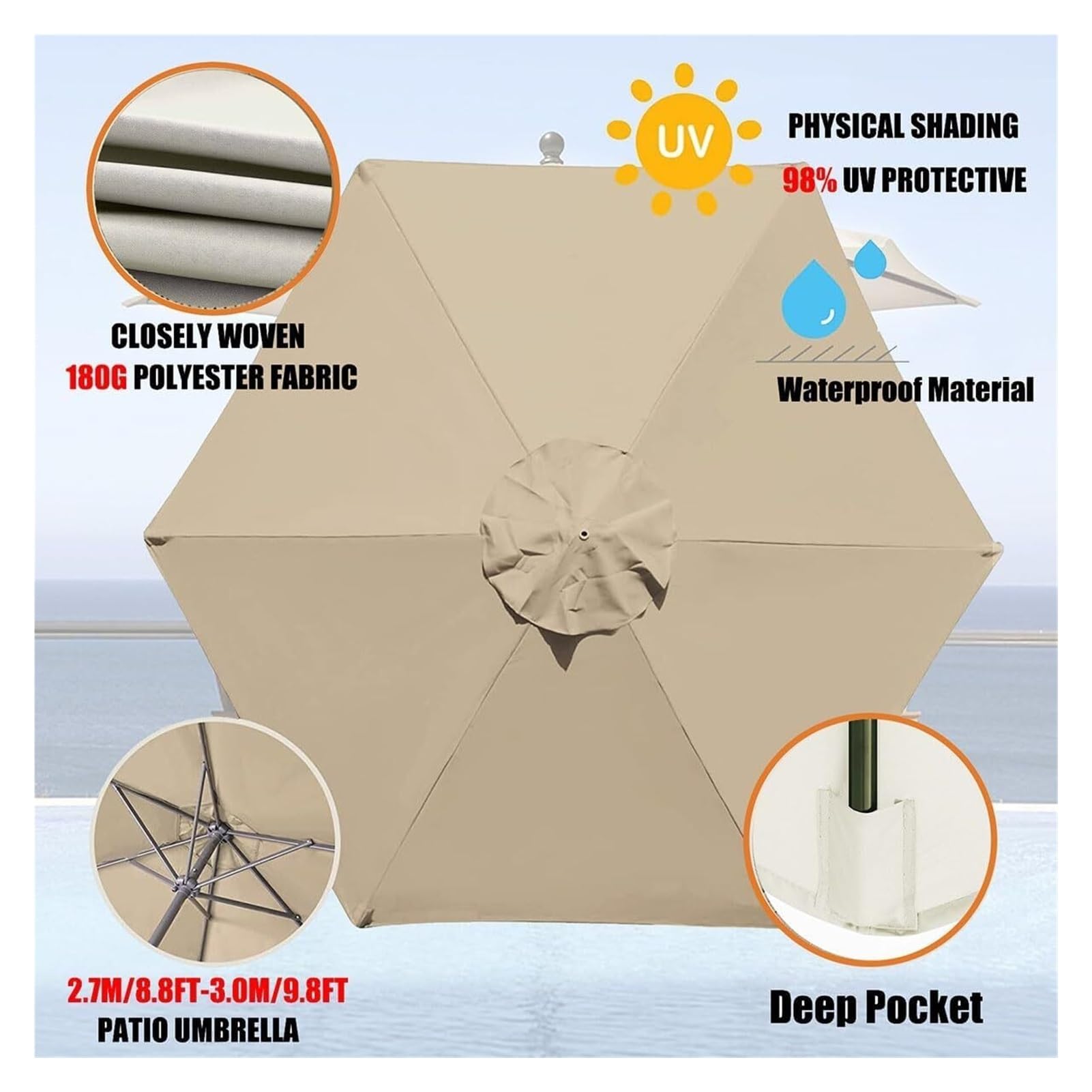 7 foot adjustable patio umbrella Amazon.com : 7/9 FT Patio Wooden Umbrella, Market Table Parasol Umbrella  with Rope Pulley Lift, 8 Ribs, Adjustable Heights, Outdoor Umbrella for  Garden Pool Backyard (Size : 210cm/7ft) : Patio, Lawn & Garden