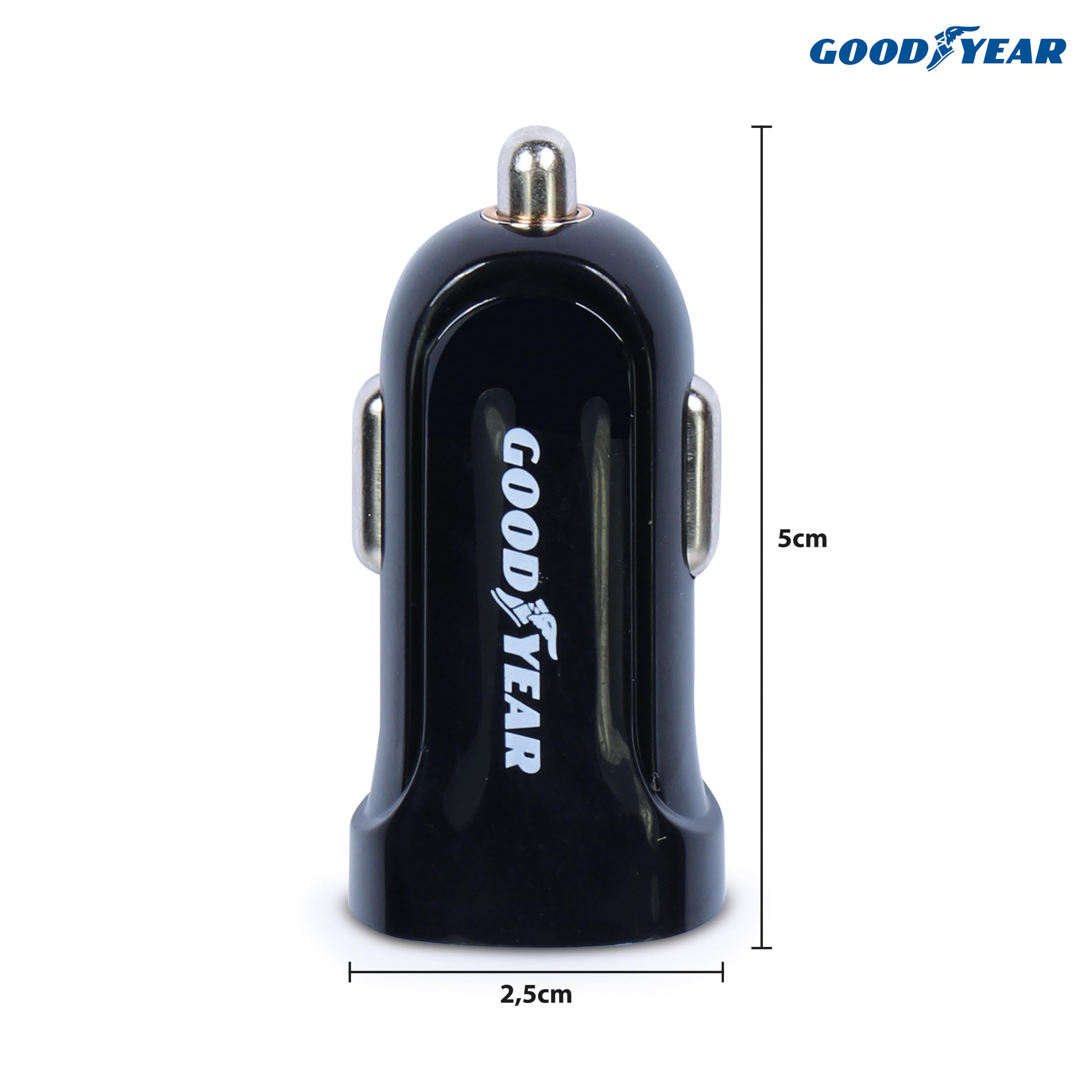 Caricatore 1 USB Quick Charge 3.0 e 1 USB-C per Presa Accendisigari Goodyear