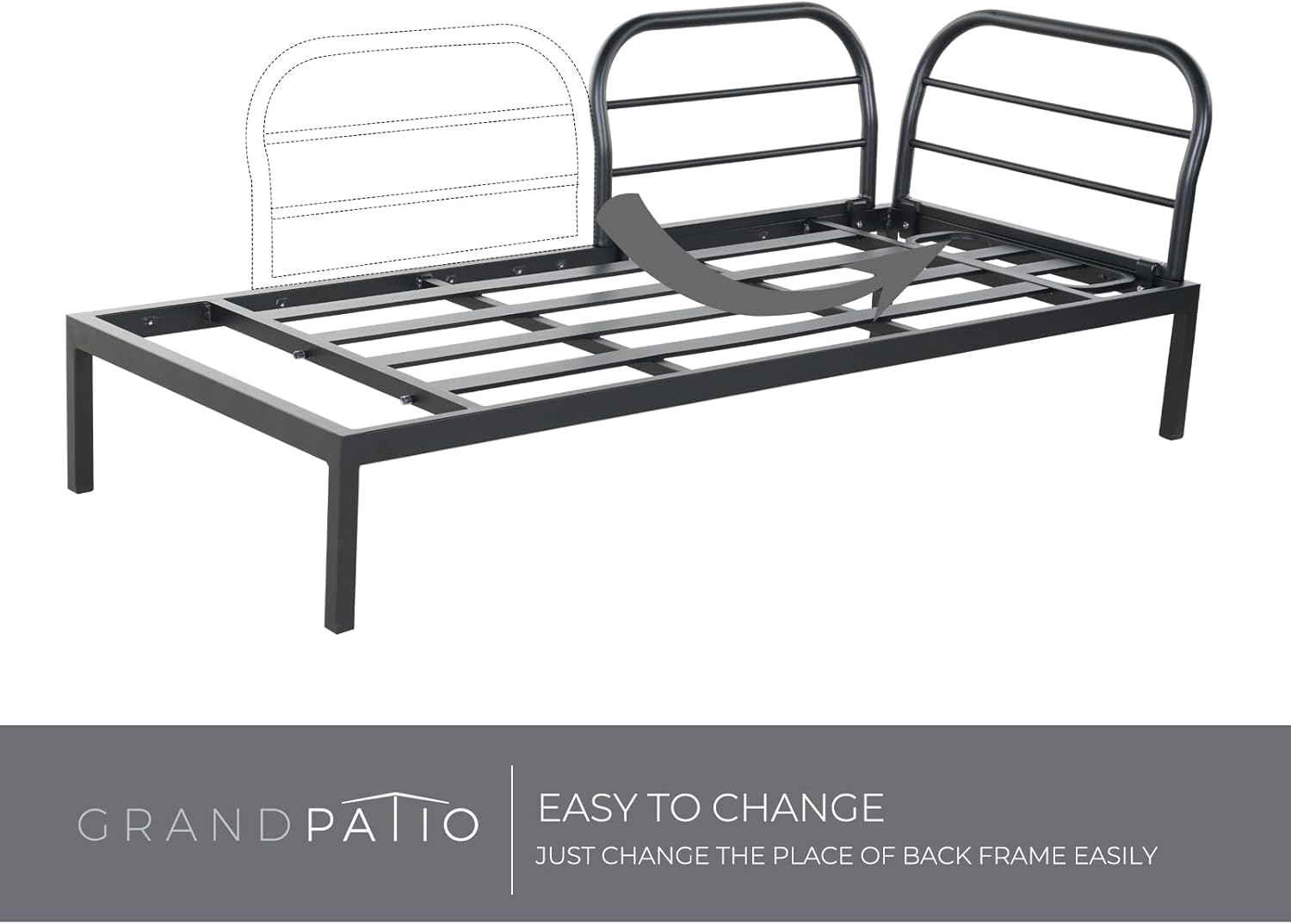Grand patio Outdoor Sectional Sofa Set, Aluminum Frame Conversation Set with Cushion & Woodgrain Built-in Side Coffee Table, 4-Piece Modern Furniture Set for Poolside, Backyard, Deck, Gray