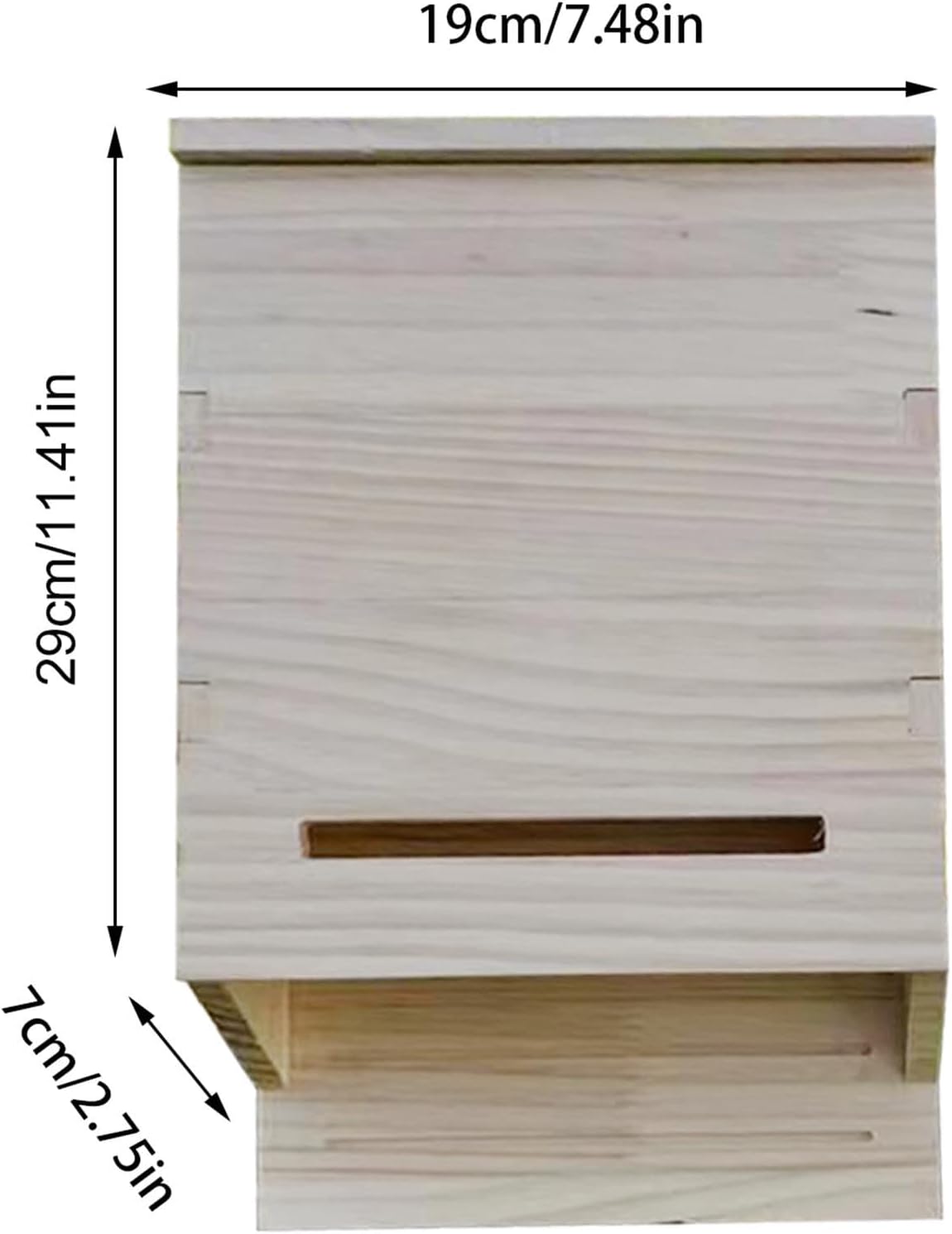 Bat Box - Wood Nest | Nesting Box, Artificial Roost, Control Habitat, Roost for Bats to Land and Weather Resistant Garden Backyard 29x19x7cm/11.42x7.48x2.76 inches