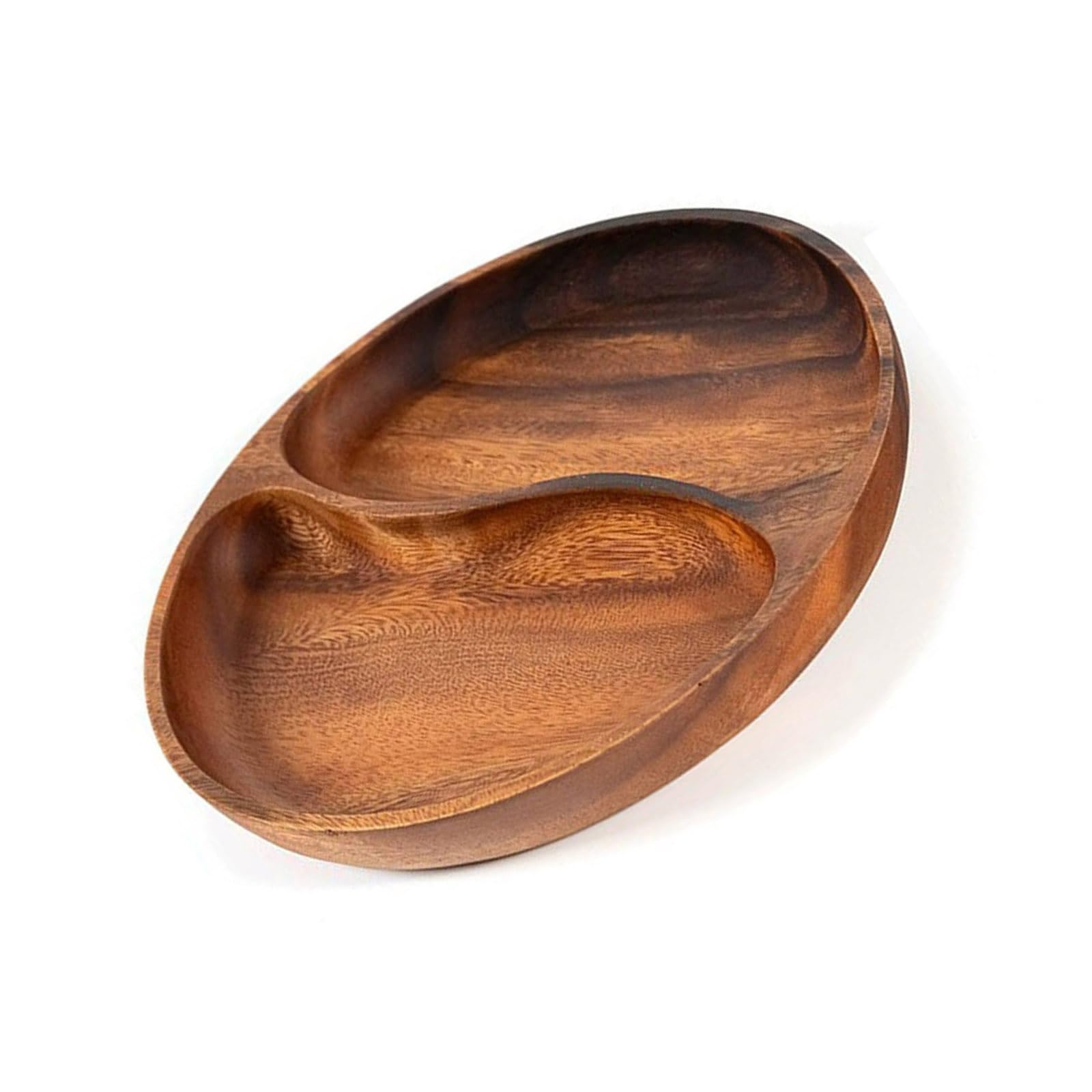 Xjdzineq Wooden Divided Serving Trays Candy Bowl Bread Round Fruit Dessert Plate Appetizer Platter Snacks Tray Easy to Clean Appetizer Platter Snacks Tray