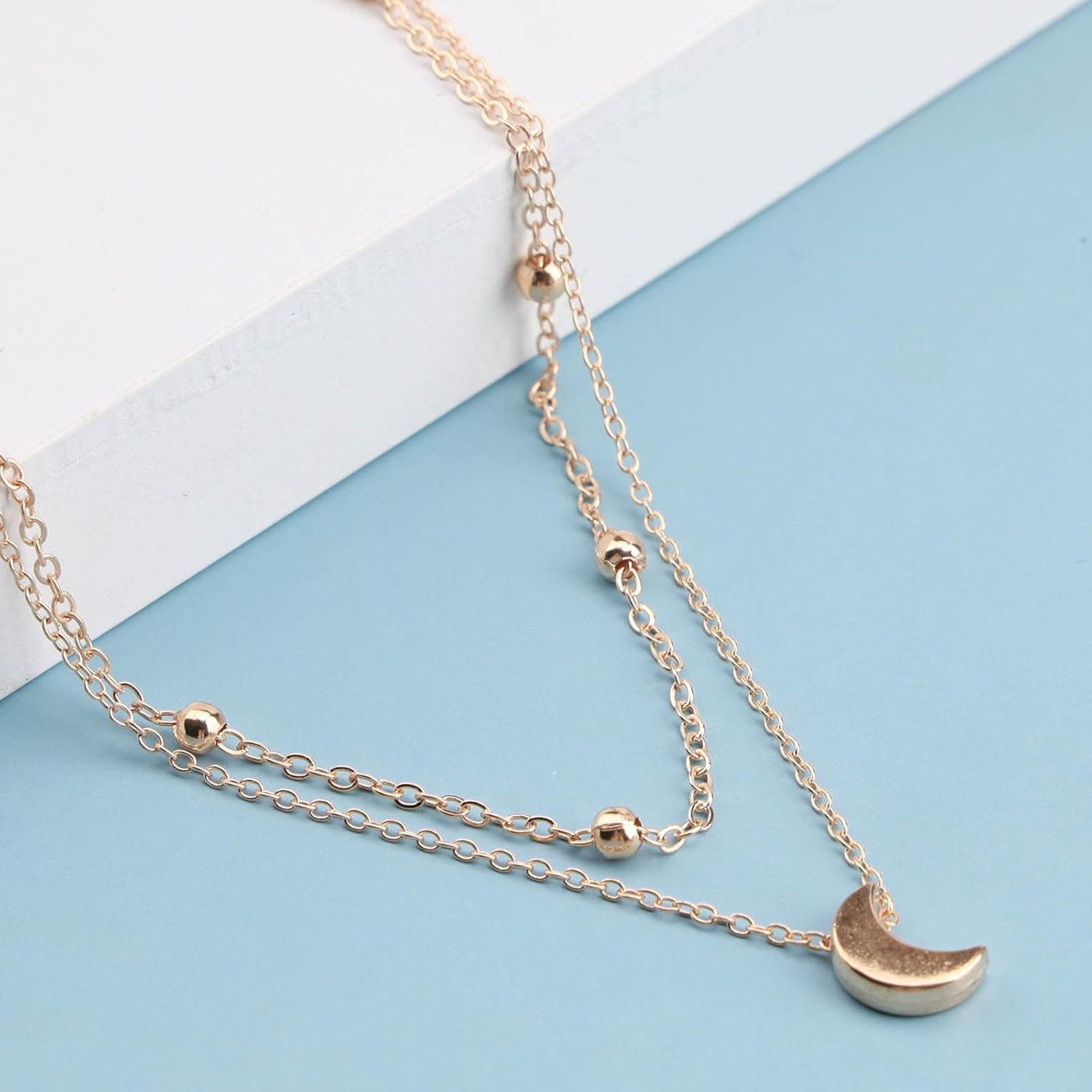 Andelaisi Boho Moon Pendant Ankle Bracelet Satellite Moon Drop Anklet Bracelet Vintage Crescent Moon Chain Anklet Gold Moon Anklet Foot Chain Jewelry for Women - Image 5
