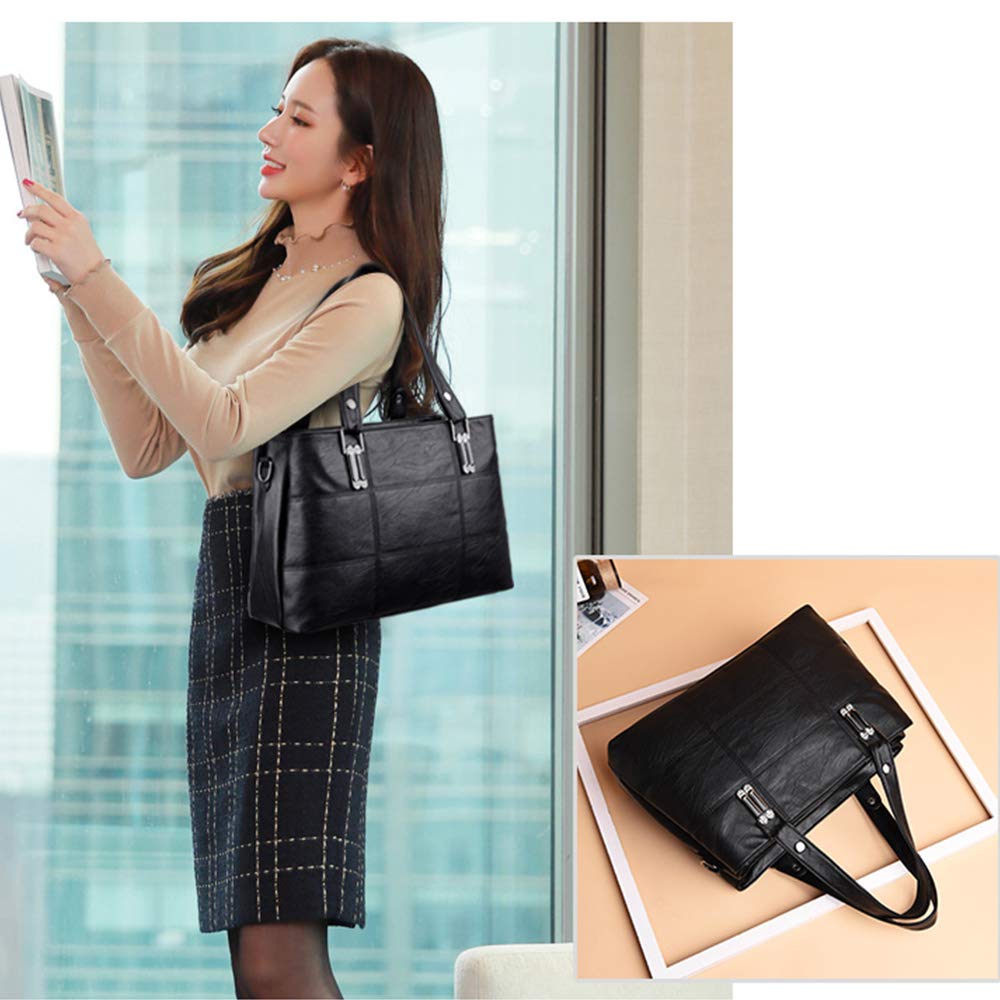 Bolsos de mano para mujer, con asa superior, de cuero, bandolera, para mujer, bolsos de diseñador, gris, M, Bolsas