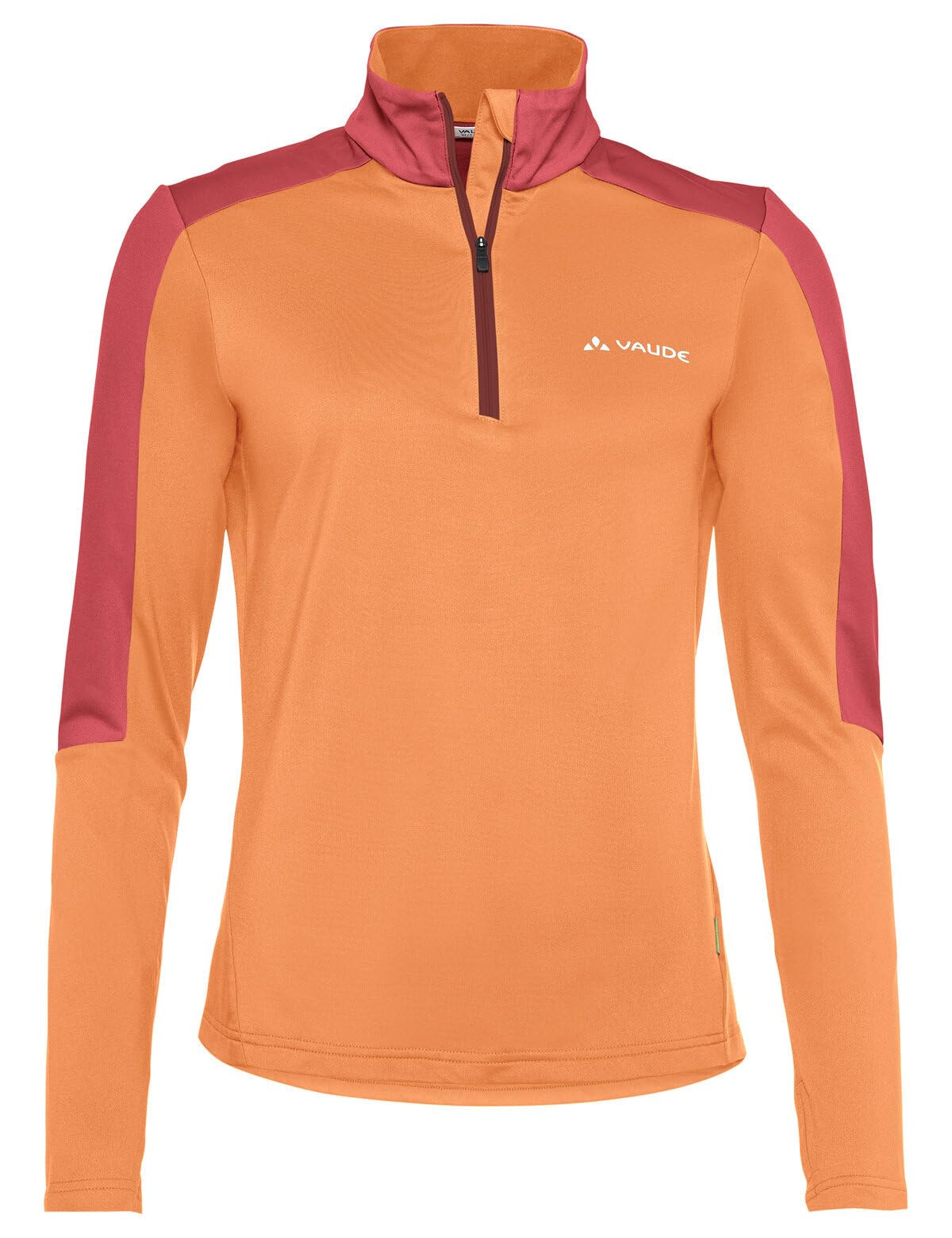 VAUDE Damen dünner Fleecepullover Livigno Halfzip II, angenehm warm, schnelltrocknend, atmungsaktiv, Sweet orange, 34