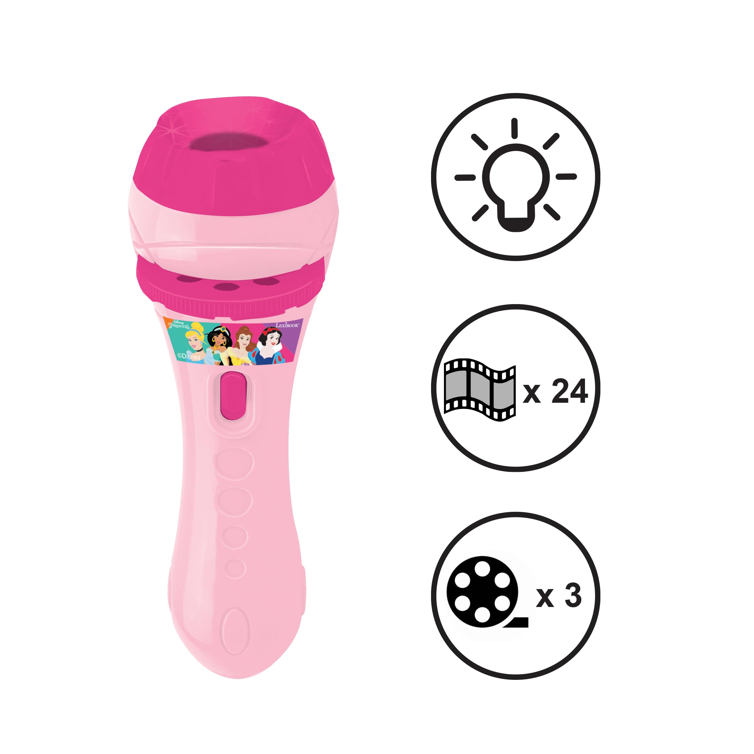 LEXIBOOK, Disney Princess Story Projector and Flashlight, Pink, LTC050DP, Small - Image 2