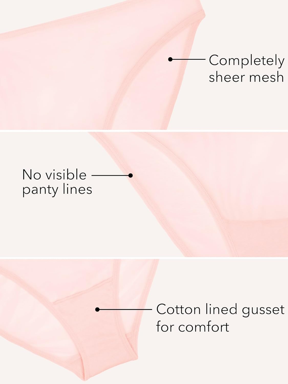 Smart & Sexy womens Mesh & Lace Cheeky Brief Panties, Available in Multi Packs - Image 3