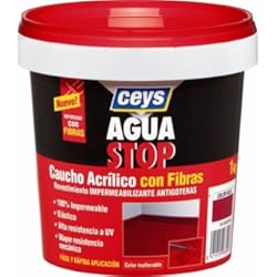 Revestimiento Impermeabilizante Para Paredes Aguastop ceys M92283 - Impermeabilizante aquastop caucho acrilico con fibras rojo 1 kg
