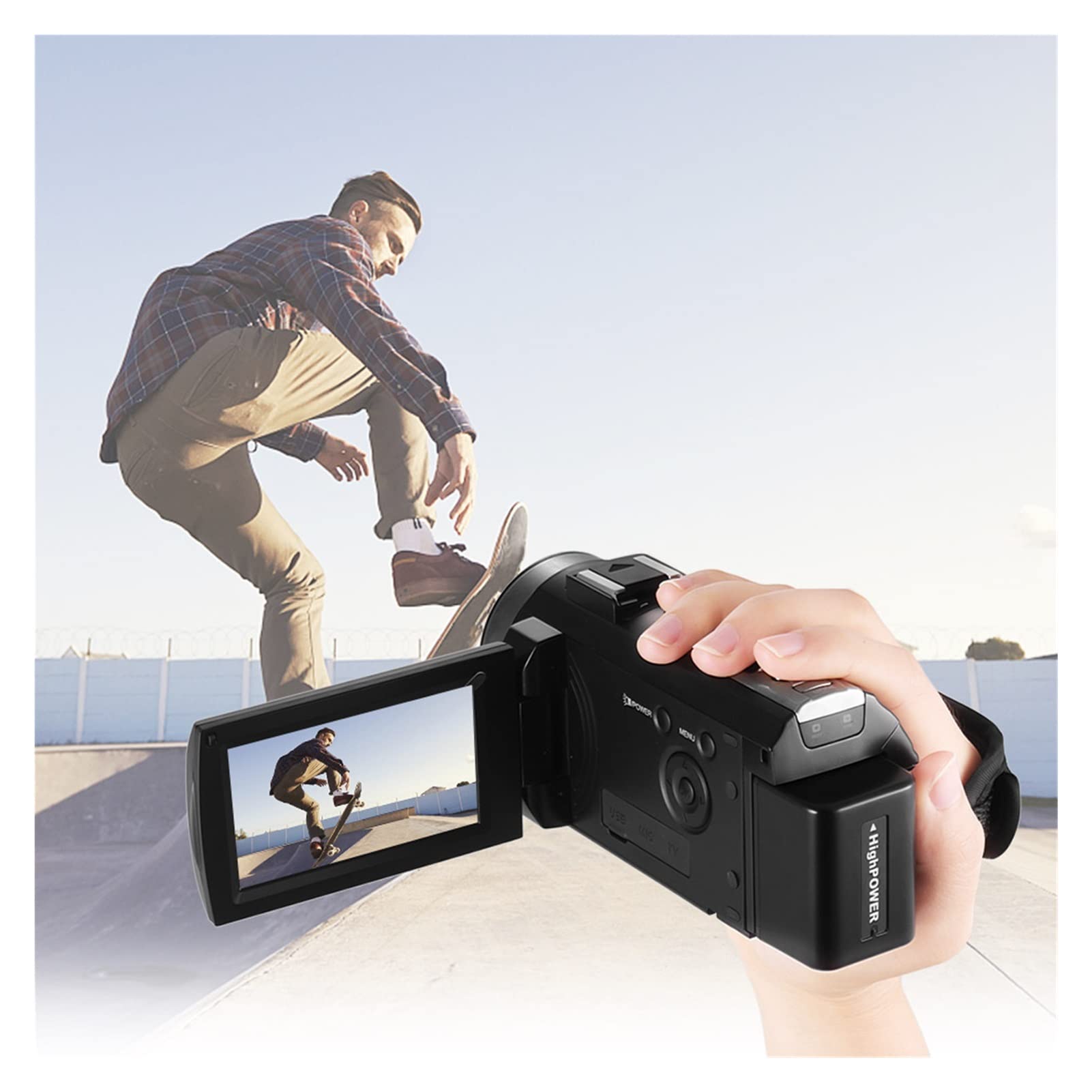 Videocamera, Videocamera digitale HDV-201LM 3 Schermo di pollici 108. 0P FHD. Camcorder della videocamera 4MP 16x. Zoom + batteria ricaricabile(Option 3)
