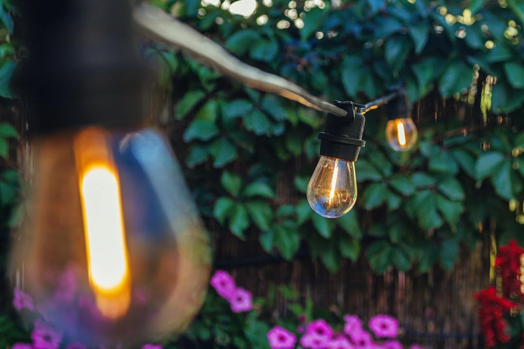 Girlanda świetlna ogrodowa lampki led 20m + 22 żarówki wodoszczelne balkon