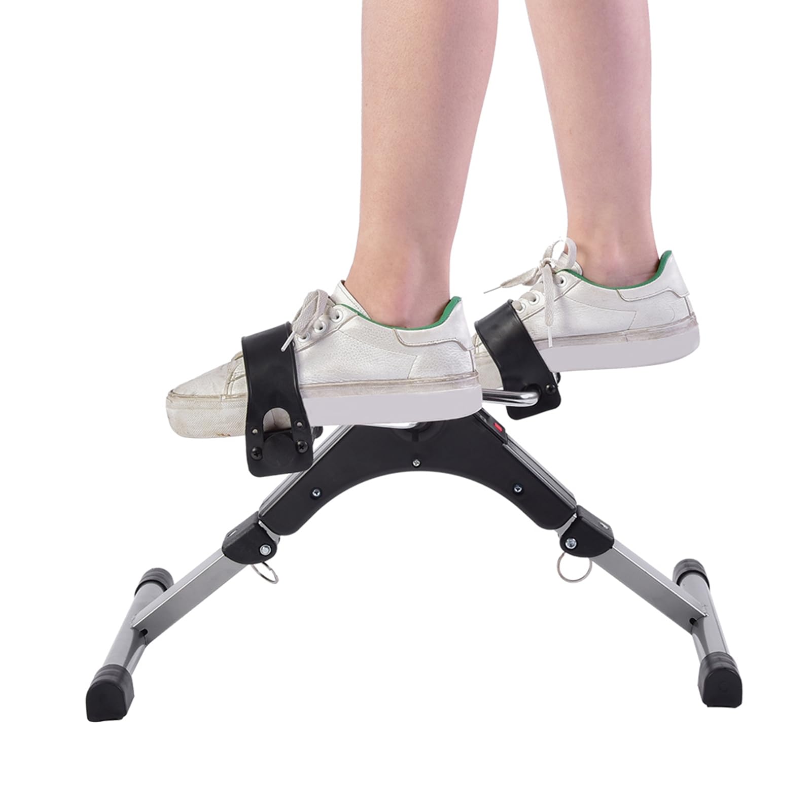 Pedał w Domu, Składany Trenażer Nóg z Monitorem LCD i Regulowanym Oporem, Sprzęt Fitness dla Seniorów i do Użytku w Domowym Biurze, 48 X 23,3 Cm