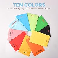 Vista 2 de ACSTEP Paquete de 500 sobres de monedas de colores #1 de 2.25 x 3.5 sobres, 10 sobres de semillas de papel autoadhesivos de colores surtidos