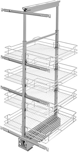 Rev-A-Shelf Sistema ajustable para armarios altos de despensa, plata