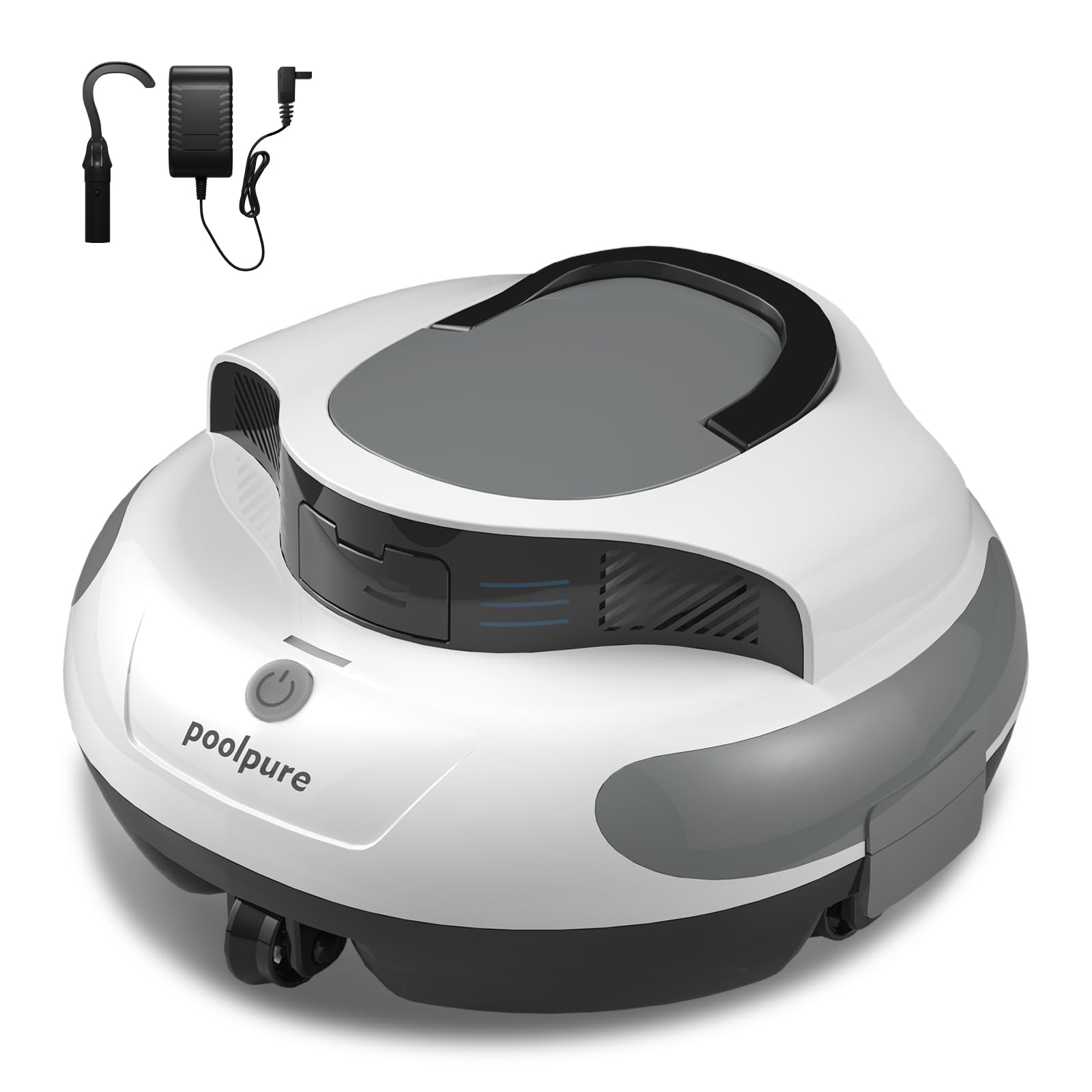 POOLPURE 2026 Robot Limpiafondos Piscina sin Cable Aspirador Automático con Sensores Dual Hall, 100 Min de Autonomía, 5000mAh, Ideal para Piscinas de hasta 90m³, Sistema de Dirección Innovador