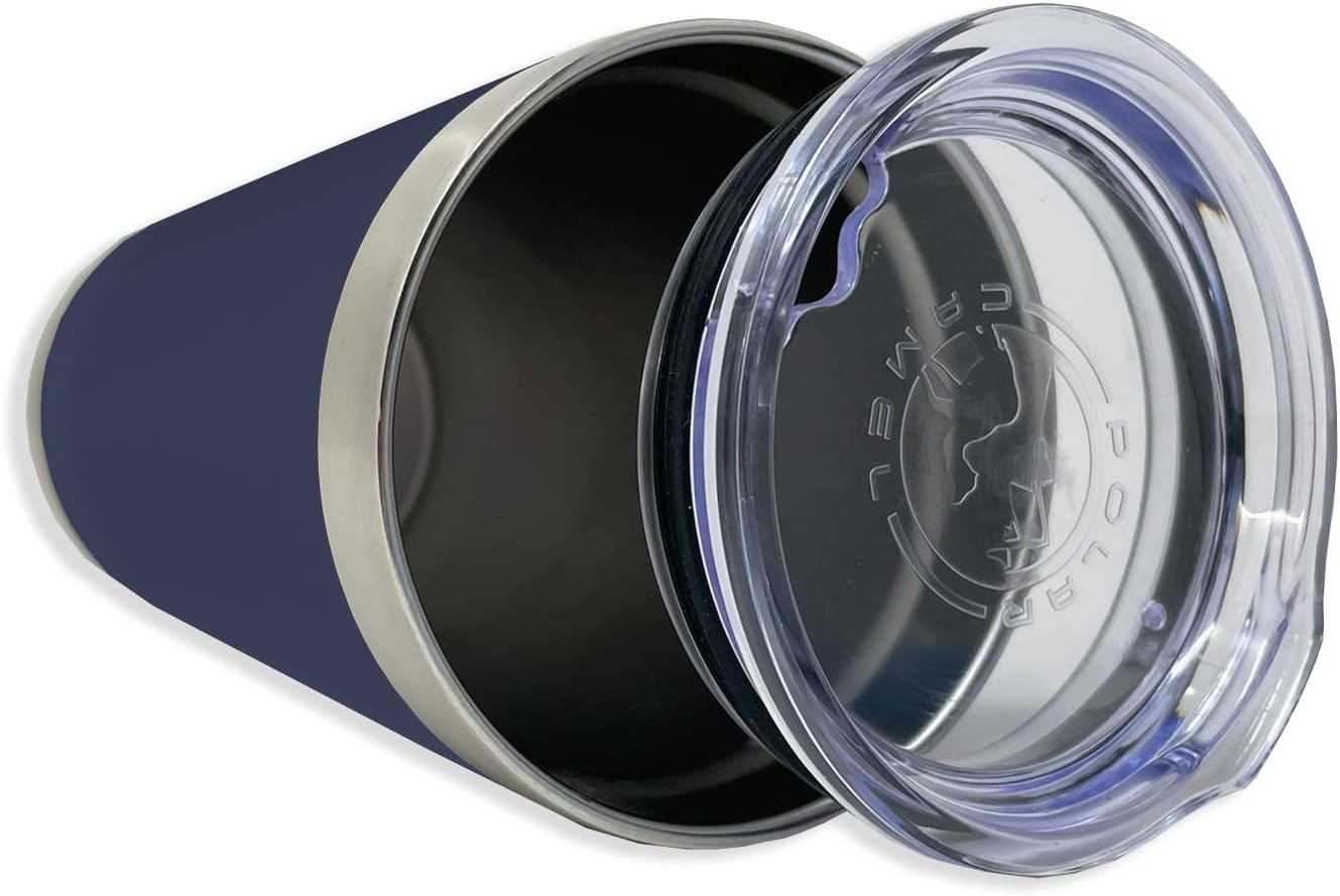 LaserGram 16oz Vacuum Insulated Pint Tumbler, Flute, Personalized Engraving Included (Navy Blue)