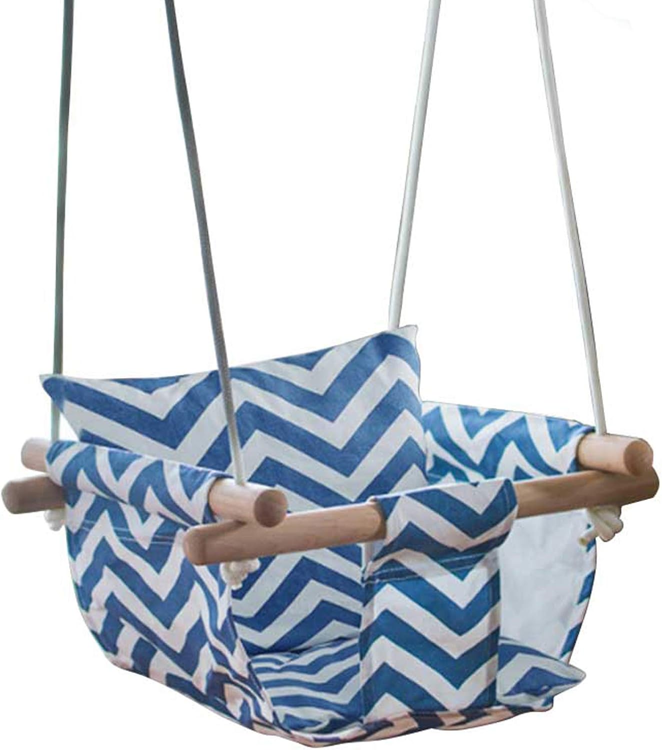 Baby Canvas Hanging Swing Seat Toddler Secure Indoor & Outdoor Hammock Blue