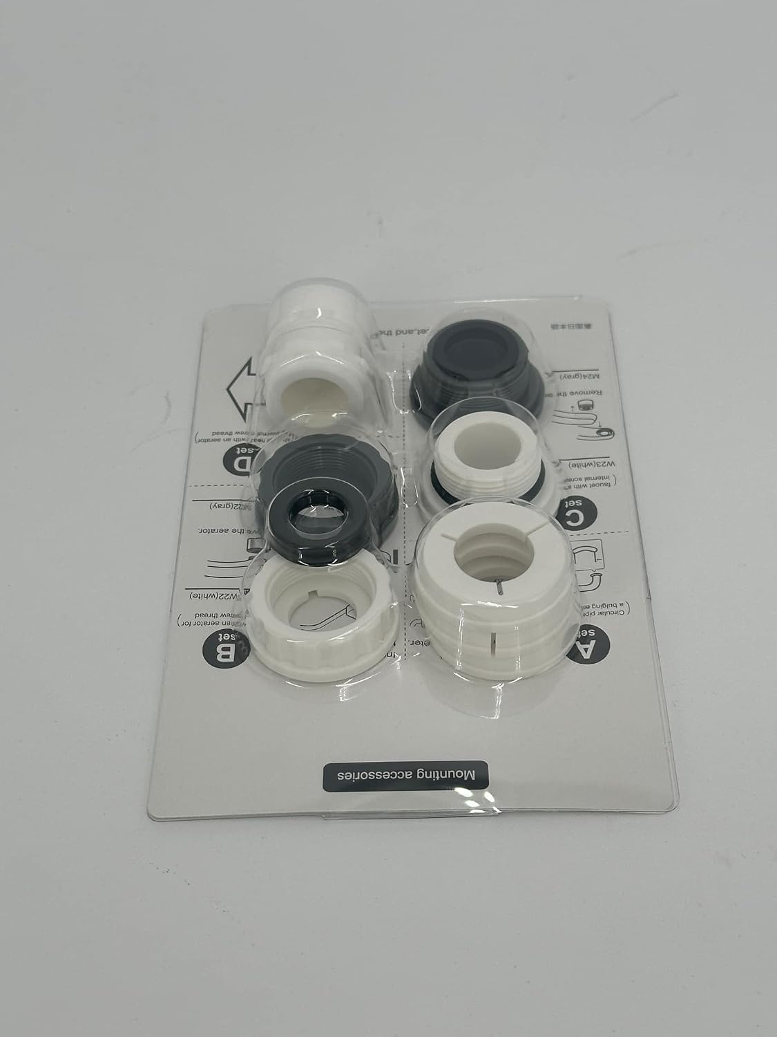 8 Pieces Mounting Accessories Set for Large Plastic Adaptor (Not Included).Compatible for Various Types of Kitchen faucets.