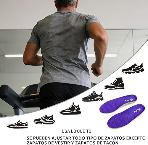 Miniatura 5 de VALSOLE Plantillas ortopédicas resistentes para alivio del dolor - plantillas de arco alto para fascitis plantar de más de 220 libras para hombres