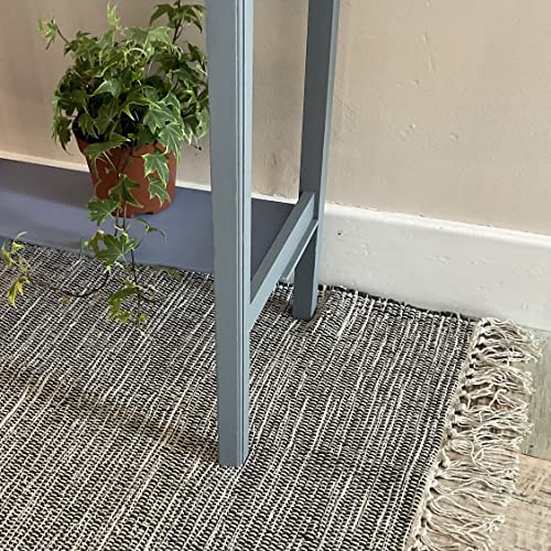 Second Nature Online Alfombra De Algodón Suave Hush De Color Gris Oscuro, Tejida A Mano Y Certificado Goodweave Grande, 120 Cm X 180 Cm