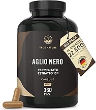 Fermented Black Garlic - 360 Capsules - 22,500mg Daily Dose (High Dose Extract) - With Natural S-Allylcysteine (SAC) and 14.89% Polyphenols - Black Garlic Capsules - Vegan - TRUE NATURE