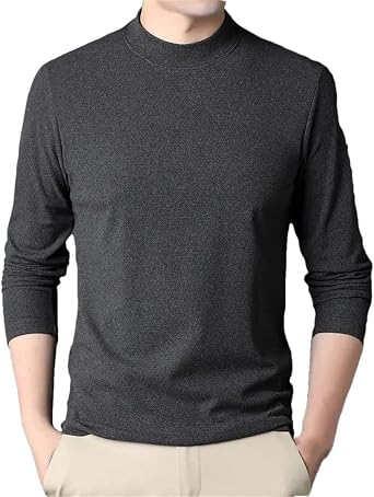 Mens O-Neck Long-Sleeved Casual Sports Basic Shirt Large Size T-Shirt