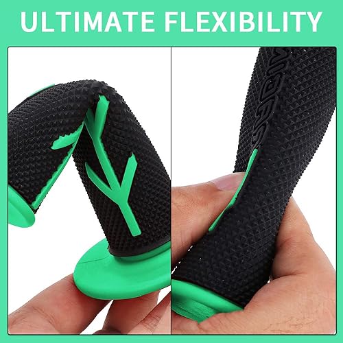 Miniatura 4 de JFG RACING Empuñaduras de manillar de motocross + almohadilla de 7.87 pulgadas de barra transversal de motocicleta Kit de empuñaduras redondas