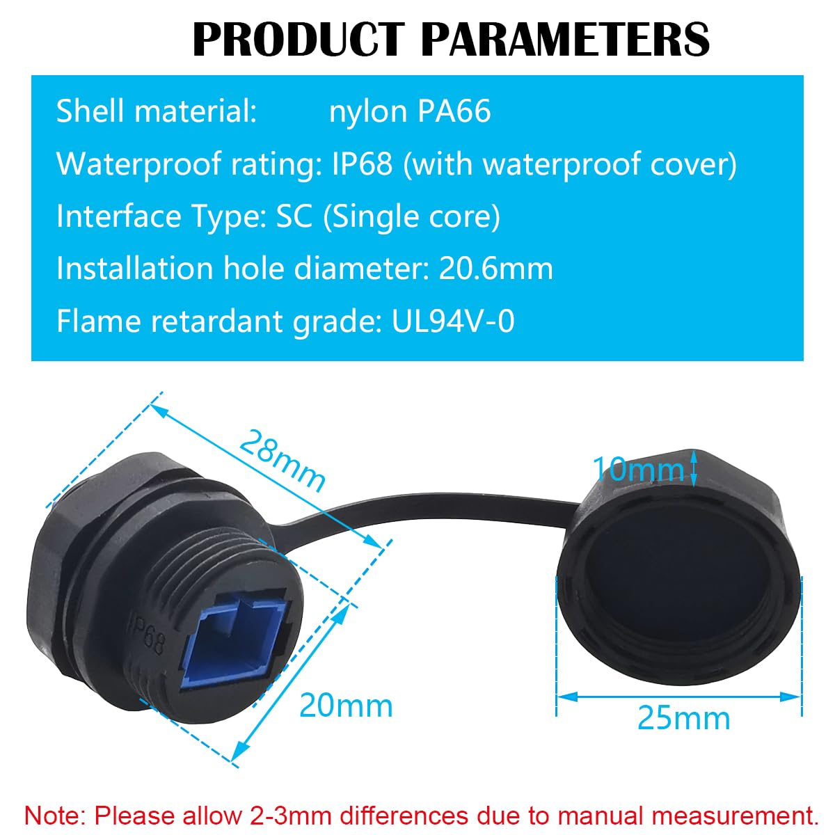 CTRICALVER Coupleur RJ45 étanche, connecteur de câble Ethernet extérieur IP68 femelle vers femelle, Connecteur étanche blindé RJ45 CAT6 (1 pièce