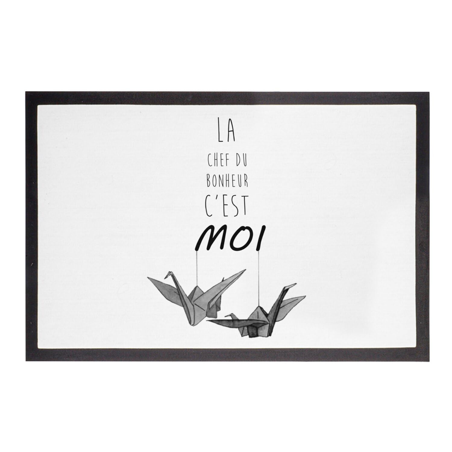 Paillasson la Chef du Bonheur C'est Moi Origamis Suspendus 60x40cm