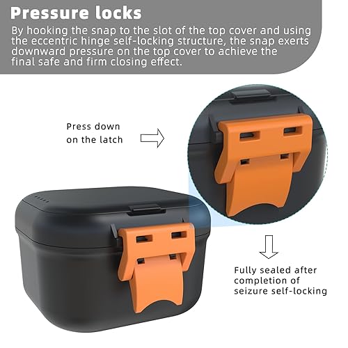 Miniatura 4 de ARGOMAX Taza de baño de prótesis a prueba de fugas, caja de dentadura portátil para remojo, caja de baño de dentadura con colador, para dentaduras