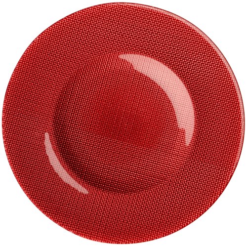 Set de 12 platos cargadores metálicos rojos miniatura 1