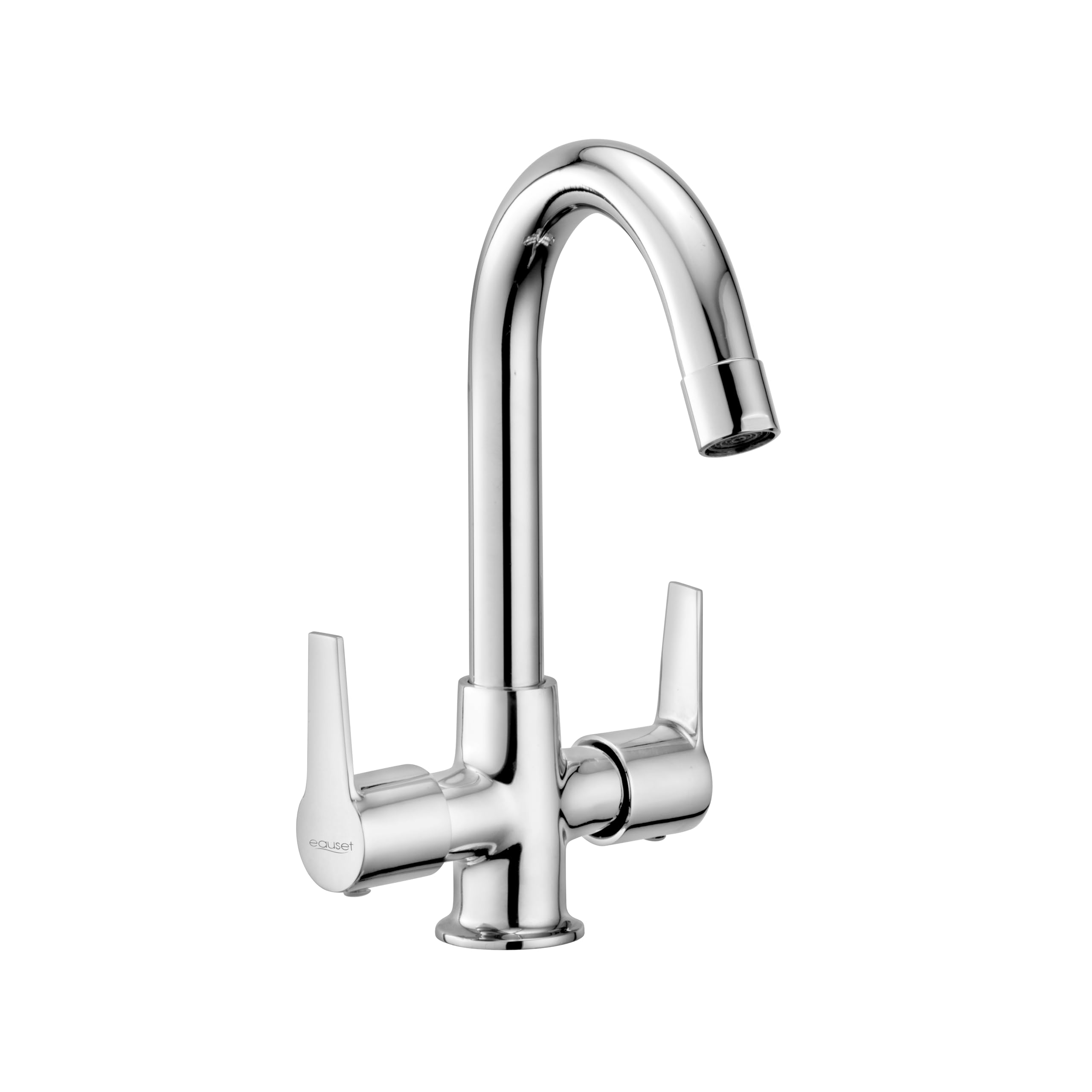 Plus Brass Sink Mixer with Swinging Spout | Table Mounted Kitchen Faucet Tap | Hot & Cold Water Mixer | 360° Swivel Spout | Leak Resistant High Flow 22 LPM | Polished Finish-image-10