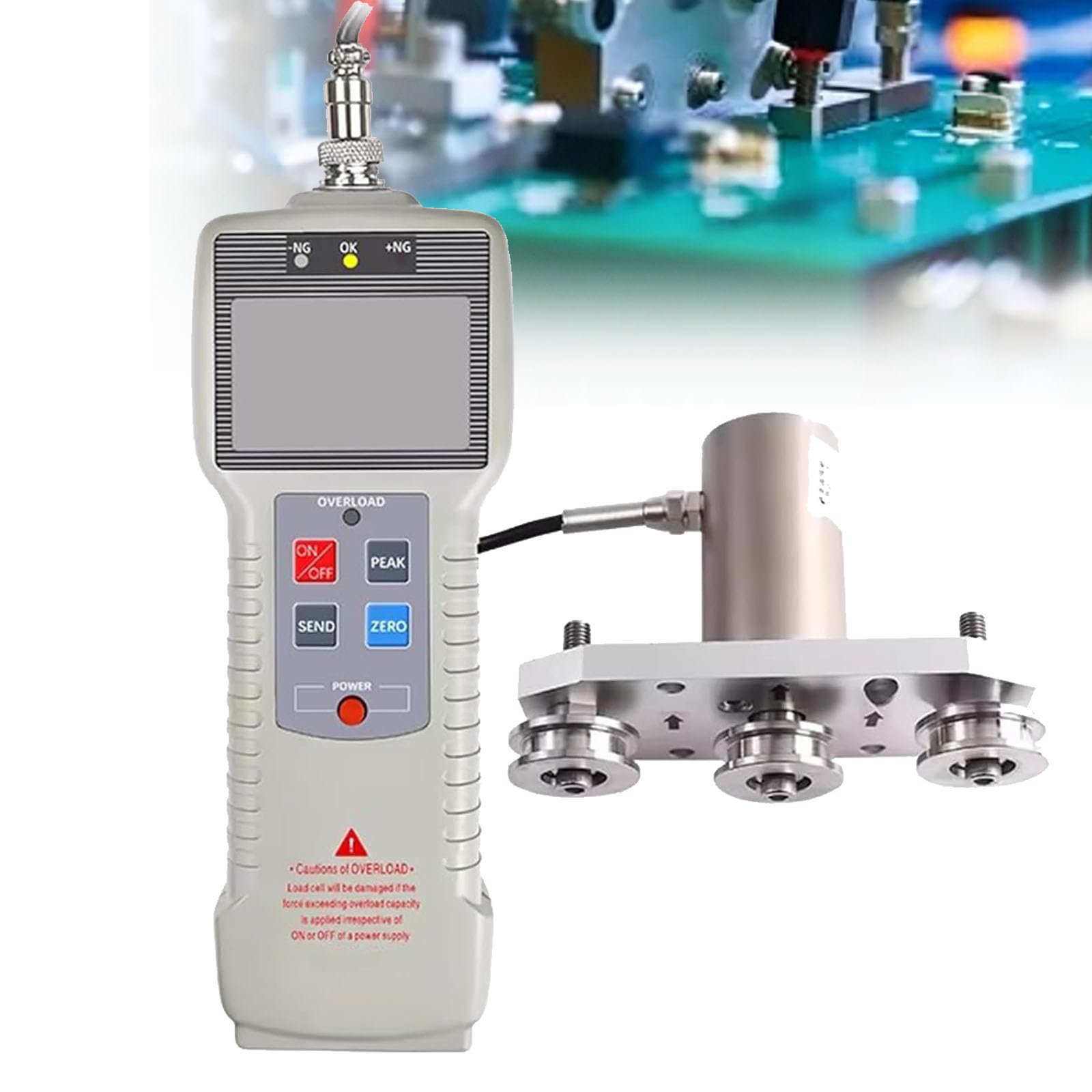 VILA SMO Wire/belt Tension Meter, Portable Digital Force Gauges, With Split Pulley Sensor, Real-time/peak Mode, Auto Backlit Lcd, 3 Units (kgf/lbf/n) For Rope Tension Testing 500N