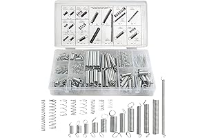 200-Piece Zinc-Plated Steel Coil and Compression Spring Assortment Kit for Repairs
