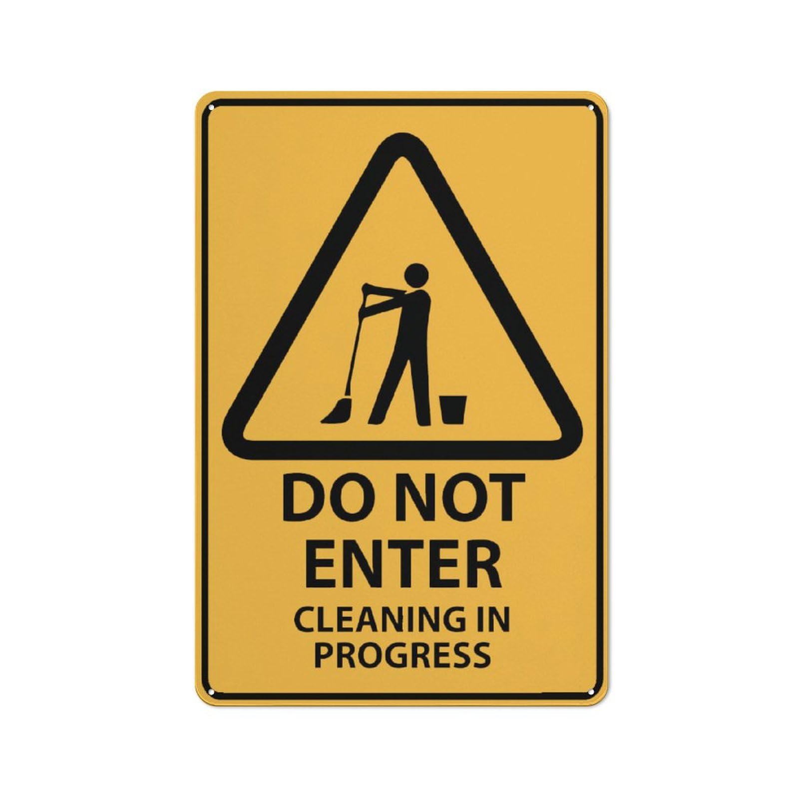 Caution Do Not Enter Cleaning In Progress Sign Metal Signs 12X8 Inch Rust Free Aluminum,Uv Ink Printing,Durable/Weatherproof Outdoor For Home