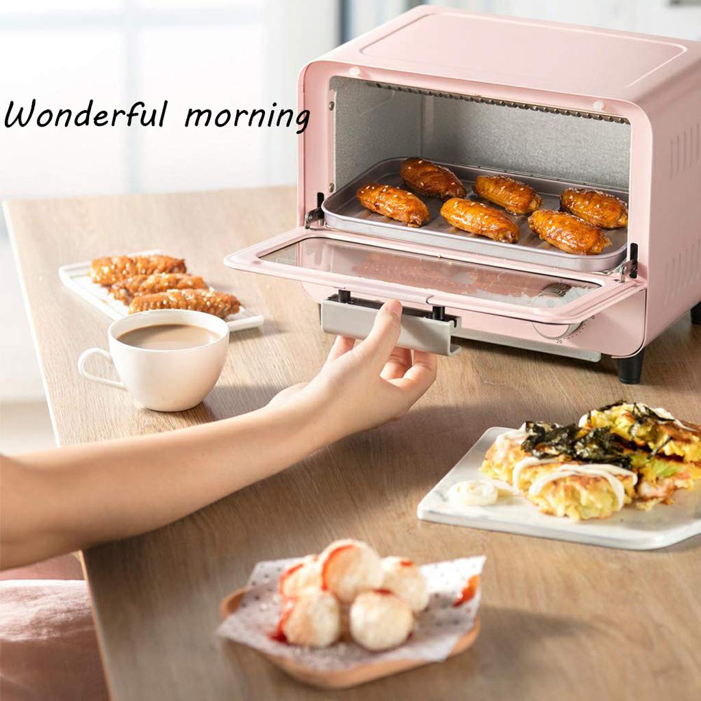 Manopola Timer Mini Forno Elettrico 6l Per Uso Domestico Maglia Estensibile/Porta In Vetro Temperato/Tubo Di Riscaldamento In Vetro Al Quarzo/Vassoio Per Scorie 800w