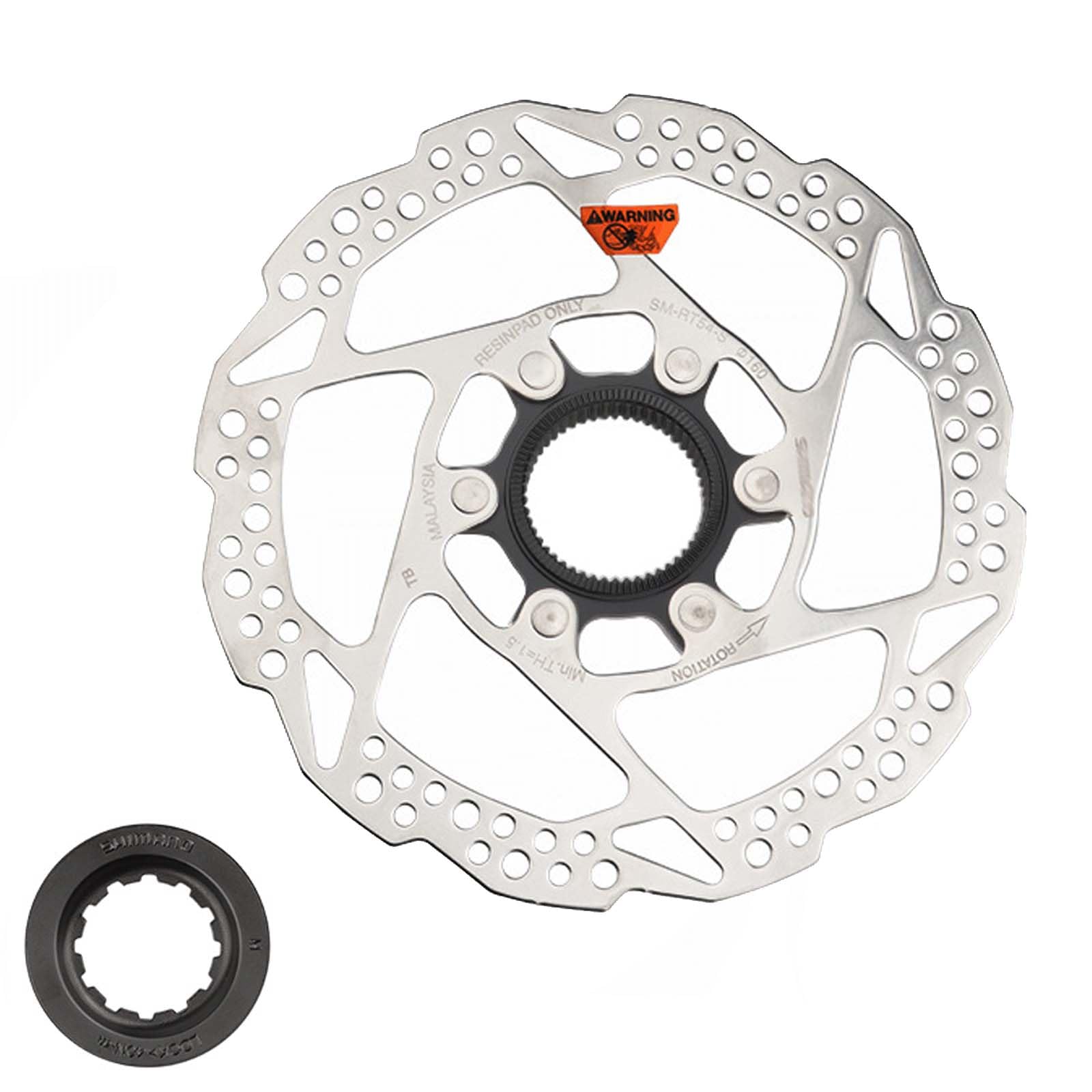 Fahrrad-Centerlock-Bremsrotor, kompatibel mit Shimano SM-RT54 180mm Bremsscheibe, leichter Edelstahl, verformungssicher und geräuscharm, geeignet für Rennräder, Mountainbikes, BMX, MTB