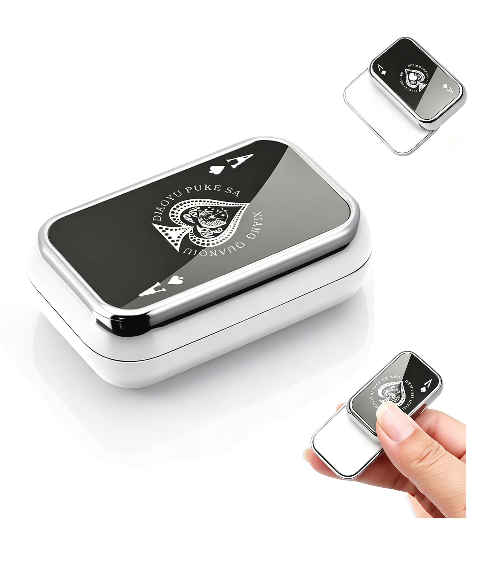 Fidget Toys Adults, Alloy Magnetic Metal Silver-Black Fidget Slider for Stress and Anxiety Relief-Soap Box Style, Stress Relief Toys Adults, Unrestricted Sliding-image-7