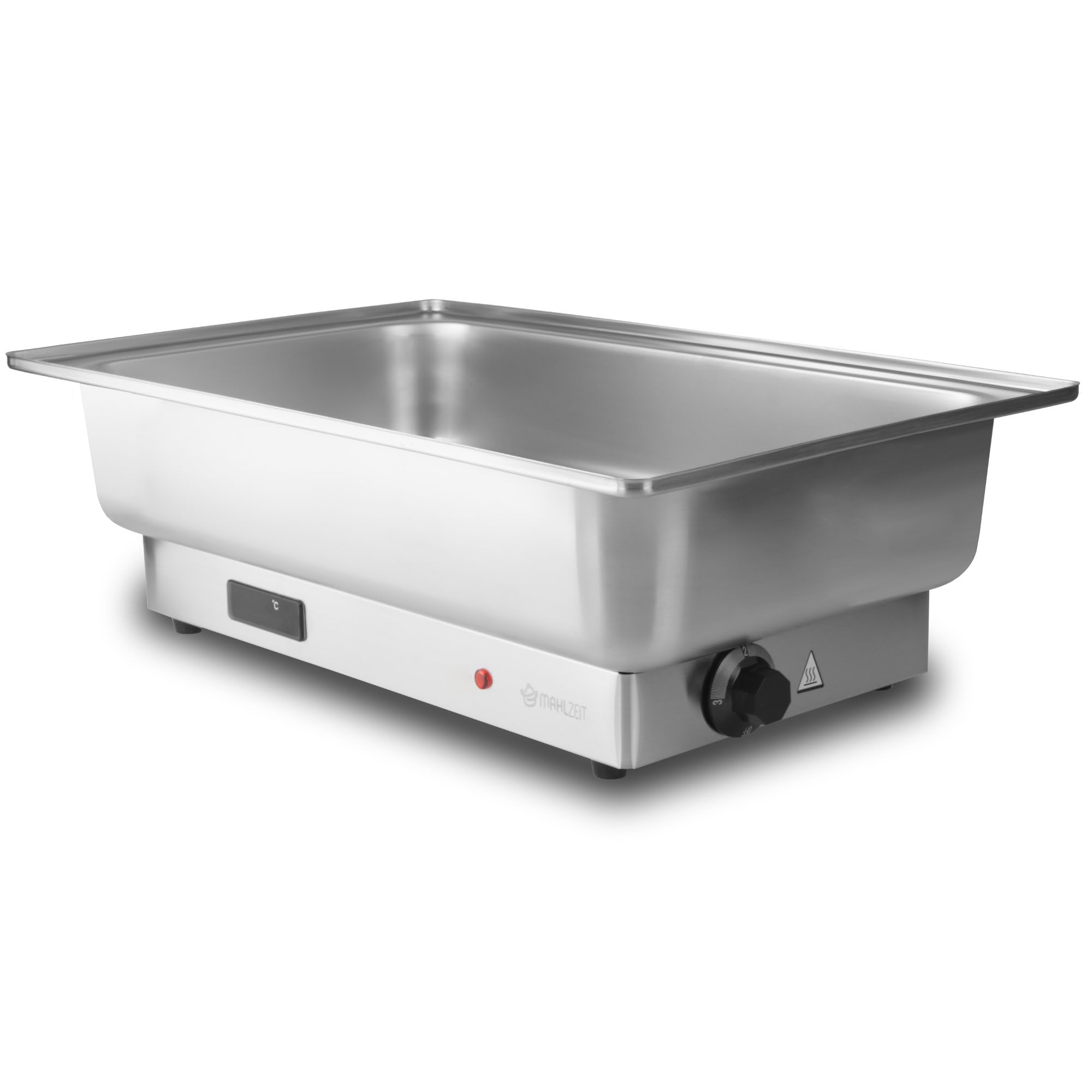 Mahlzeit Chafing Dish électrique en Acier Inoxydable pour GN 1/1 | 9 litres | jusqu'à 80°C avec écran | Chauffe-Plat pour Buffet, Restauration, Gastro et Party