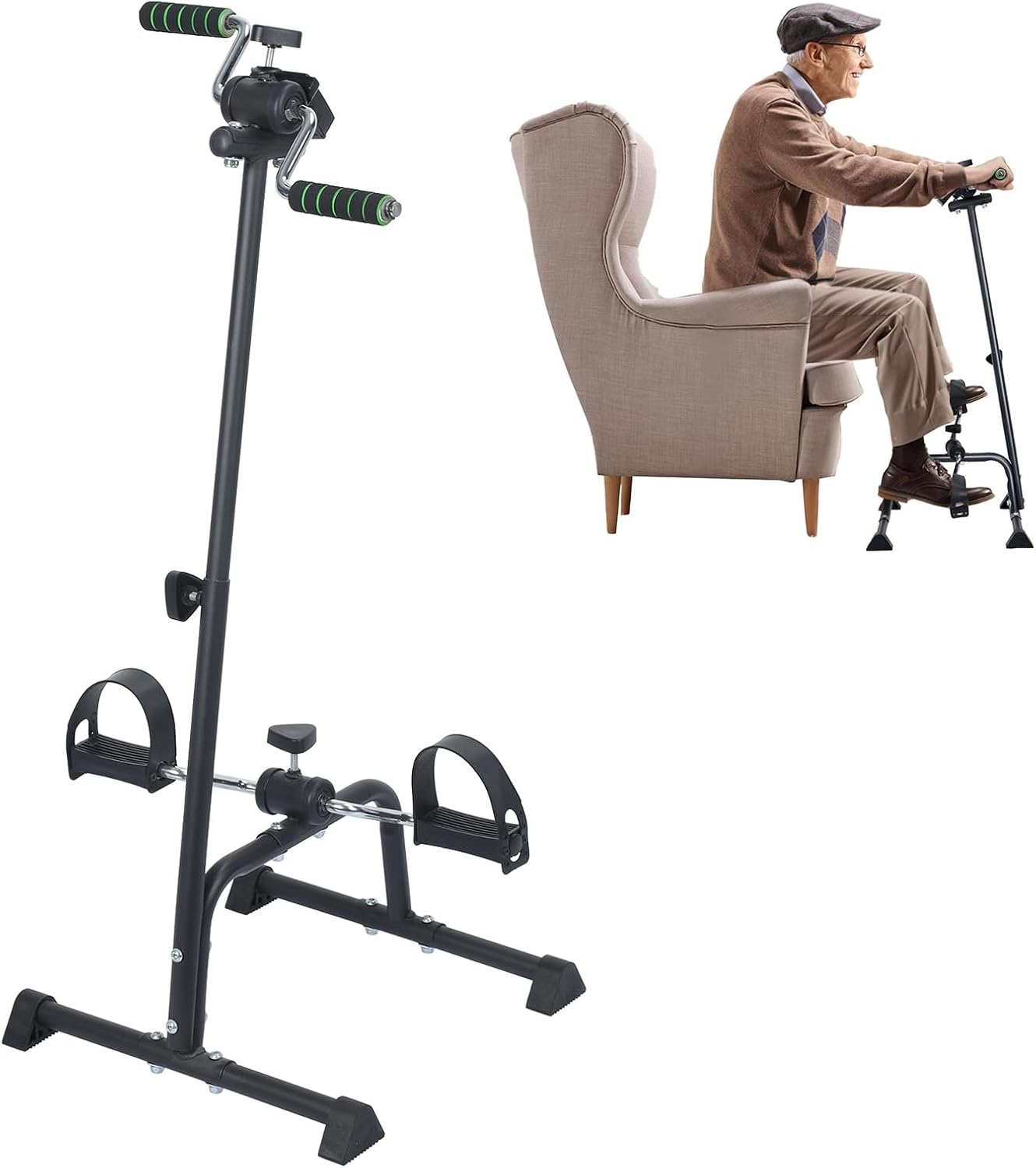 Pedal Exerciser Bike, Hand Arm Leg Knee Peddler, Arm Leg Knee Physical Therapy Exercise Bike, Adjustable Fitness Equipment Monitor for Total Body