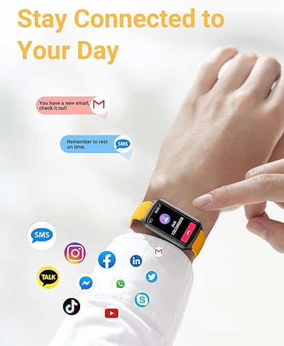 Vista 29 de Rastreador de fitness con frecuencia cardíaca 24/7, oxígeno en sangre, presión arterial, rastreador de sueño, rastreador de actividad impermeable