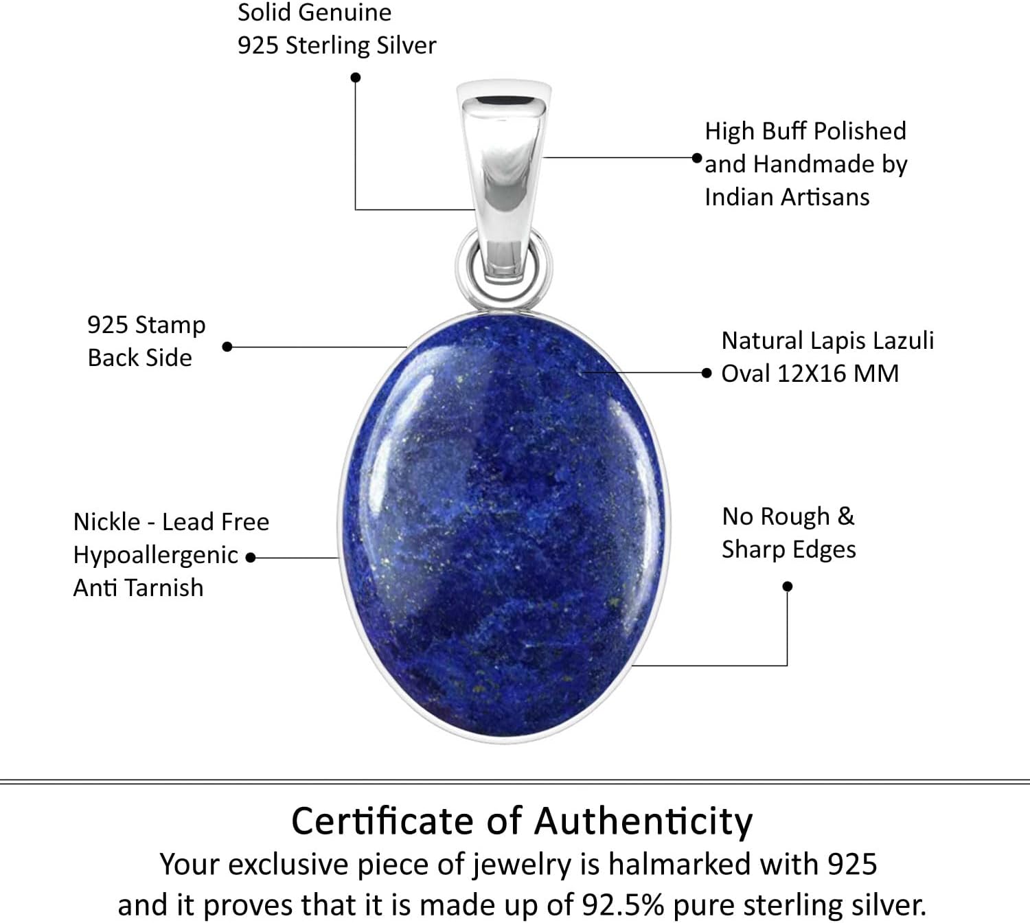 Onyx, Garnet, Agate, Turquoise Oval Handmade Pendant Necklace Genuine 925 Sterling Silver Boho Chunky Natural Gemstone Jewelry For Women