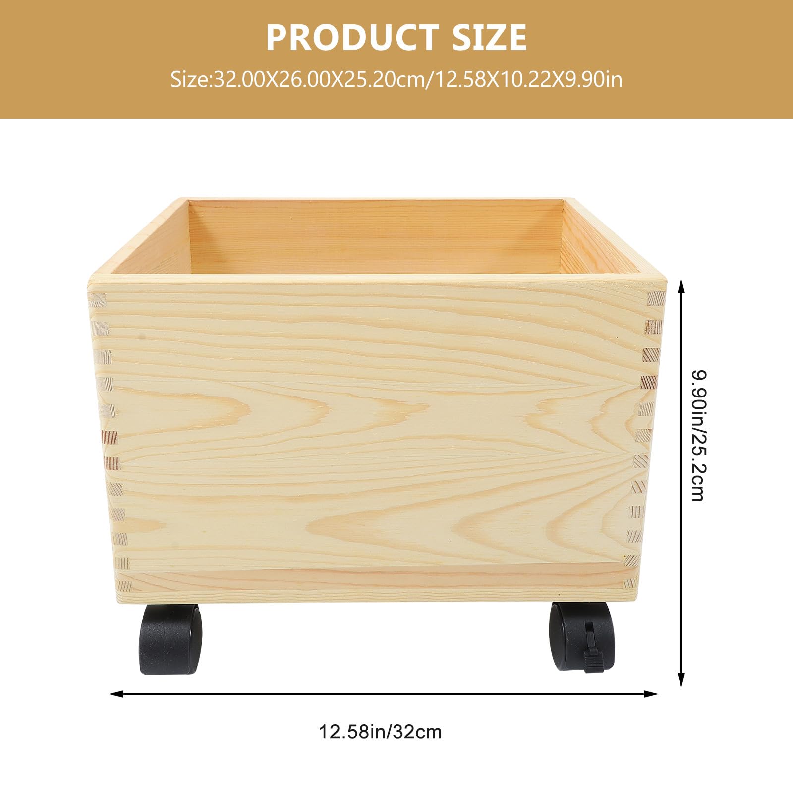 SUPVOX Caja de Almacenamiento de Madera Ruedas para Uso Múltiple, Diseño Práctico y Material Abs Duradero, Adecuado para Organizar Artículos Diversos Hogar