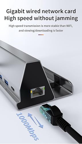 Miniatura 5 de Margal Base para cubierta de vapor, estación de acoplamiento compatible con Steam Deck, 7 en 1 Stream Deck Dock con HDMI 2.0 4K 60HZ, Gigabit