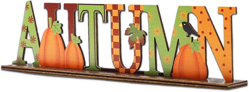 Y7QJBJ Wooden Fall Signs With Pumpkin Autumn Letter Decor - Perfect for Thanksgiving, Autumn Party & Fall Festival