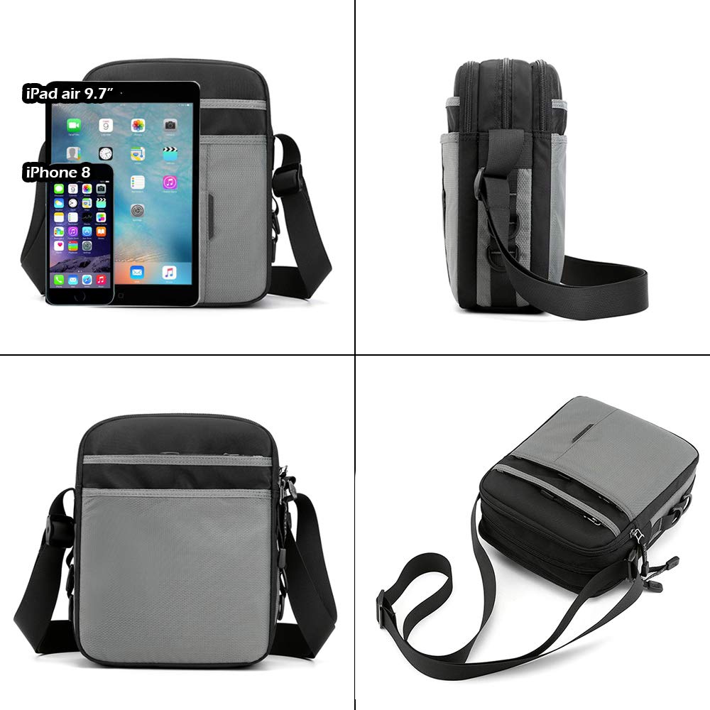 SPAHER Sacoche Homme Sac a Main Homme Sacs D'épaule Sac Bandouliere Hommes en Nylon Sacoche Besace Messenger Bag Sac d'affaires Crossbody Sac de Voyage Travail et Scolaire