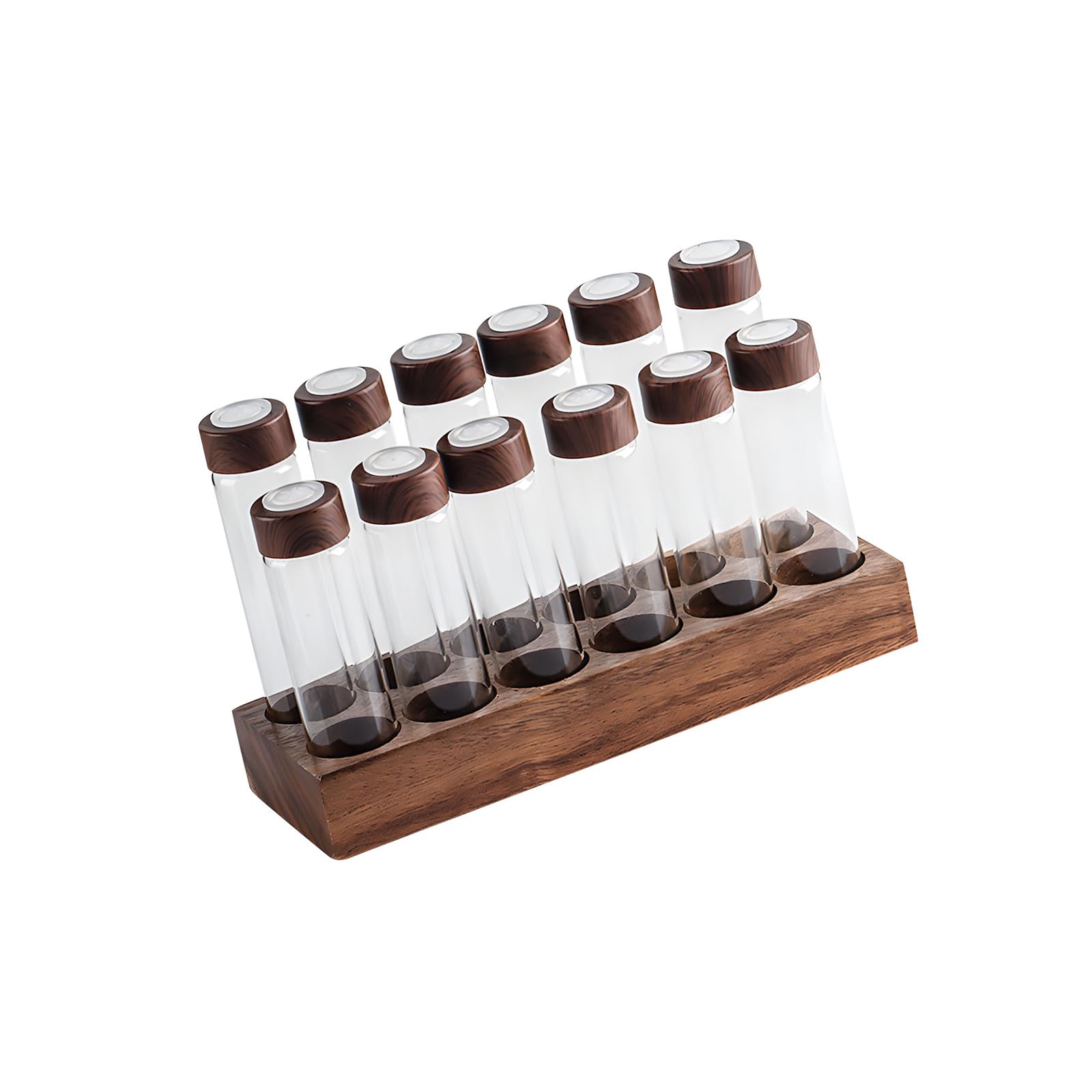 Conteneur de stockage en bois premium avec accessoires en bois et en verre raffinés