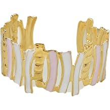 18K Gold Plated Stainless Steel Wide Cuff Bracelet for Women