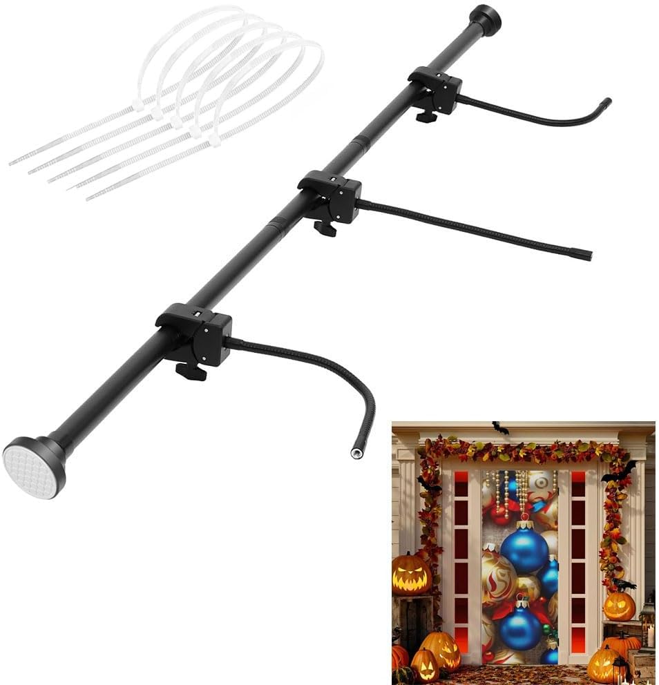 Adjustable Heavy-Duty Garland Hanger for Door Frame, No Screws No Drilling Glue-Free Damage Free, Christmas Holiday Decoration Holder for Wreaths Lights Garland, Fits 32"- 63" Front Doors