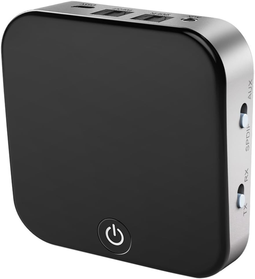 Bluetooth Transmitter and Receiver, Digital Optical TOSLINK Spdif and 3.5mm Wireless Audio Adapter for TV/Home Stereo System - AptX Low Latency